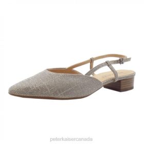Peter Kaiser Canada - Peter Kaiser Aina-Ex Dressy Low Heel Sandals Sand Shimmer Women JN8B37 Footwear