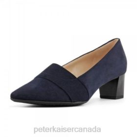 Peter Kaiser Canada - Peter Kaiser Birja Mid Heel Plus Fit Court Shoes Navy Suede Women JN8B106 Footwear