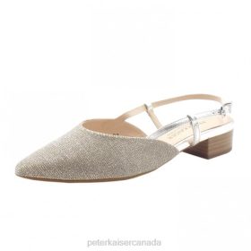 Peter Kaiser Canada - Peter Kaiser Calissa-A Dressy Low Heel Sandals Sand Shimmer Women JN8B100 Footwear