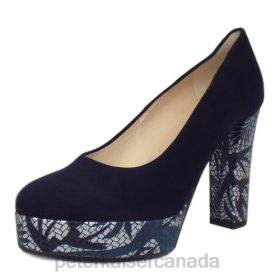 Peter Kaiser Canada - Peter Kaiser Irmgard Trendy Block Heel Court Shoes Notte Suede Women JN8B184 Footwear