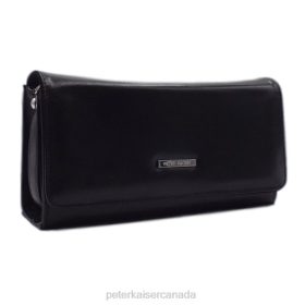 Peter Kaiser Canada - Peter Kaiser Lanelle Leather Clutch Bag Black Chevro Women JN8B250 Accessories