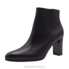 Peter Kaiser Canada - Peter Kaiser Lara Stylish Leather Ankle Boot Black Women JN8B238 Footwear