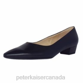 Peter Kaiser Canada - Peter Kaiser Limba Leather Pointy Toe Low Heel Pumps Navy Women JN8B22 Footwear