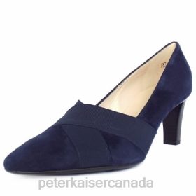 Peter Kaiser Canada - Peter Kaiser Malana Notte Navy Suede Medium Heel Pumps Notte Suede Women JN8B70 Footwear
