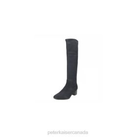Peter Kaiser Canada - Peter Kaiser Tomke Pull On Stretch Knee High Boots Navy Suede Women JN8B241 Footwear