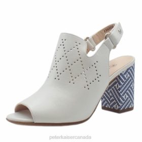 Peter Kaiser Heels - Peter Kaiser Andira Stylish Block Heel Sling-back Sandals White Women JN8B174 Footwear
