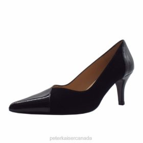 Peter Kaiser Heels - Peter Kaiser Brin Stylish Patent Leather and Suede Court Shoes Black Mix Women JN8B132 Footwear