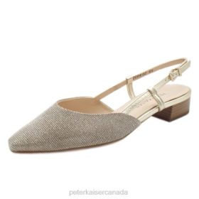 Peter Kaiser Heels - Peter Kaiser Calissa Dressy Low Heel Sandals Sand Shimmer Women JN8B57 Footwear