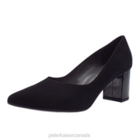 Peter Kaiser Heels - Peter Kaiser Naja Trendy Block Heel Pointed Toe Court Shoes Black Suede Women JN8B81 Footwear