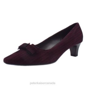 Peter Kaiser Heels - Peter Kaiser Saris Wide Fit Court Shoes With Bow Cabernet Trama Women JN8B165 Footwear