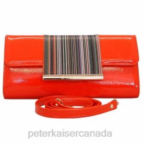Peter Kaiser Shoes Canada - Peter Kaiser Berta mandarin patent clutch with multicoloured Mandarin Women JN8B257 Accessories