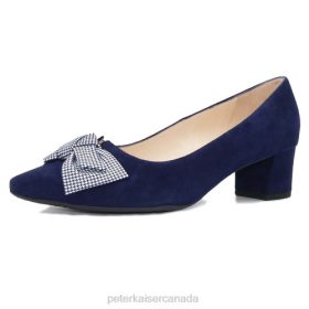 Peter Kaiser Shoes Canada - Peter Kaiser Blia-A Wide Fit Court Shoes Notte Pepita Women JN8B113 Footwear