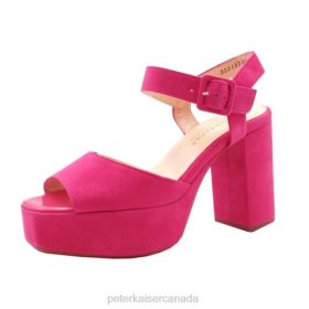 Peter Kaiser Shoes Canada - Peter Kaiser Felicia Platform Sandals Berry Suede Women JN8B35 Footwear