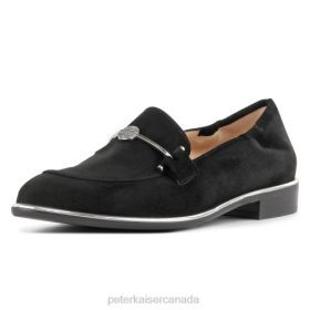 Peter Kaiser Shoes Canada - Peter Kaiser Hanka Stylish Loafer Shoes Black Suede Women JN8B104 Footwear