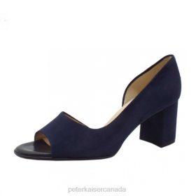 Peter Kaiser Shoes Canada - Peter Kaiser Jasmin Open Toe Court Shoe Navy Suede Women JN8B44 Footwear