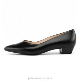 Peter Kaiser Shoes Canada - Peter Kaiser Limba Leather Pointy Toe Low Heel Pumps Black Women JN8B23 Footwear