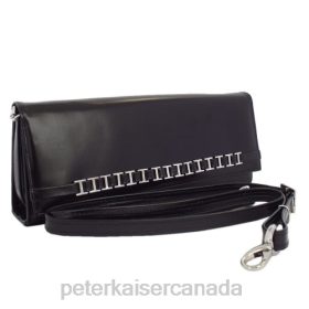 Peter Kaiser Shoes Canada - Peter Kaiser Mimi Dressy Shoulder Clutch Bag Black Leather Women JN8B260 Accessories