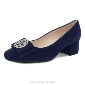 Peter Kaiser Shoes Canada - Peter Kaiser Patty Wide Fit Court Shoes Notte Suede Women JN8B116 Footwear