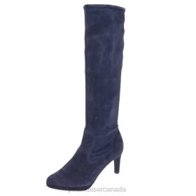 Peter Kaiser Shoes Canada - Peter Kaiser Pauline Pull On Stretch Knee High Boots Navy Suede Women JN8B218 Footwear