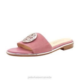 Peter Kaiser Shoes Canada - Peter Kaiser Riva Low Heel Open Toe Shoes Cassis Suede Women JN8B101 Footwear