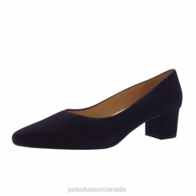 Peter Kaiser Shoes Canada - Peter Kaiser Selmi Stylish Court Shoes Navy Suede Women JN8B134 Footwear