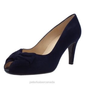 Peter Kaiser Shoes Canada - Peter Kaiser Stila Ladies Peep Toe Shoes Notte Suede Women JN8B74 Footwear