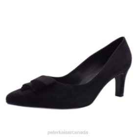 Peter Kaiser Shoes Canada - Peter Kaiser Ulrike Mid Heel Pointed Toe Court Shoes Carbon Suede Women JN8B158 Footwear